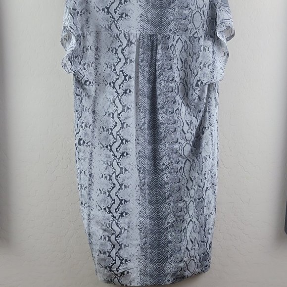 Joie Messa Silk Snakeskin Dress Grey Black - Picture 9 of 9